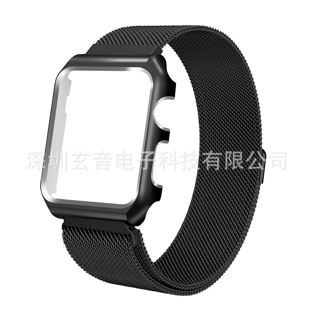 Applicable To Apple Watch Apple One-piece Milanese Strap Plus Watch Frame Integrated Milanese Strap + Case