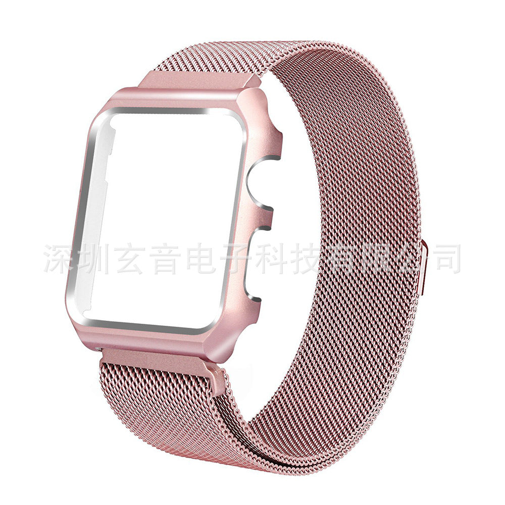 Applicable To Apple Watch Apple One-piece Milanese Strap Plus Watch Frame Integrated Milanese Strap + Case