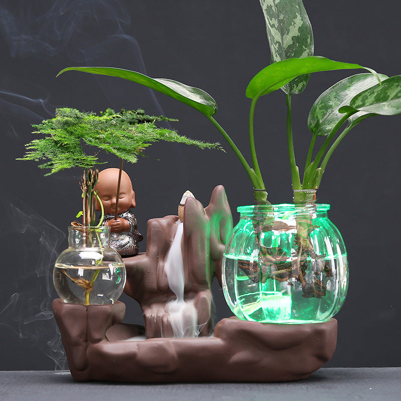 Backflow Incense Burner Home Indoor Creative Sandalwood Agarwood Tea Ceremony Aromatherapy Zen Large Flow Incense Burner Backflow Incense Decoration