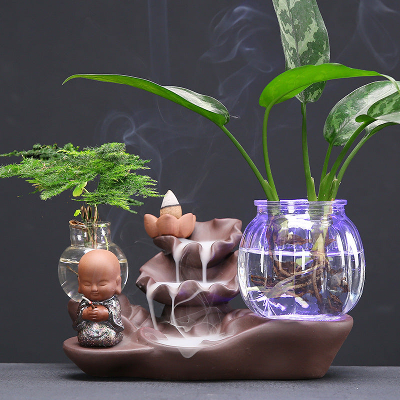 Backflow Incense Burner Home Indoor Creative Sandalwood Agarwood Tea Ceremony Aromatherapy Zen Large Flow Incense Burner Backflow Incense Decoration