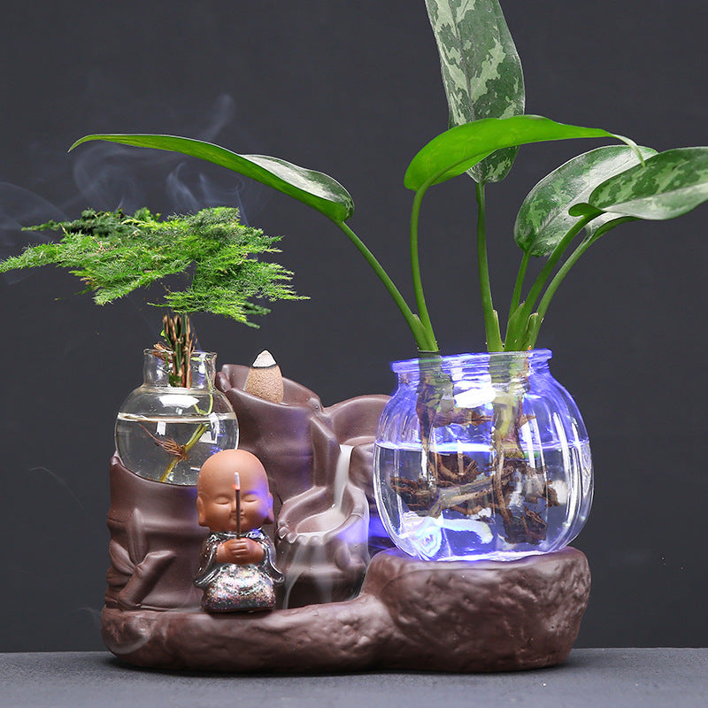Backflow Incense Burner Home Indoor Creative Sandalwood Agarwood Tea Ceremony Aromatherapy Zen Large Flow Incense Burner Backflow Incense Decoration