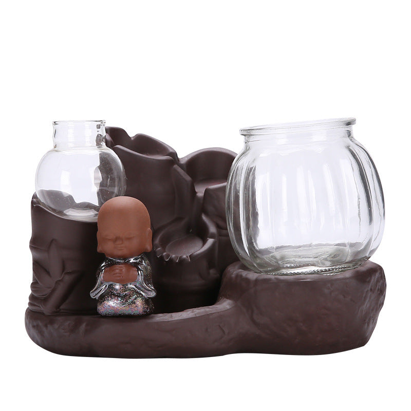 Backflow Incense Burner Home Indoor Creative Sandalwood Agarwood Tea Ceremony Aromatherapy Zen Large Flow Incense Burner Backflow Incense Decoration